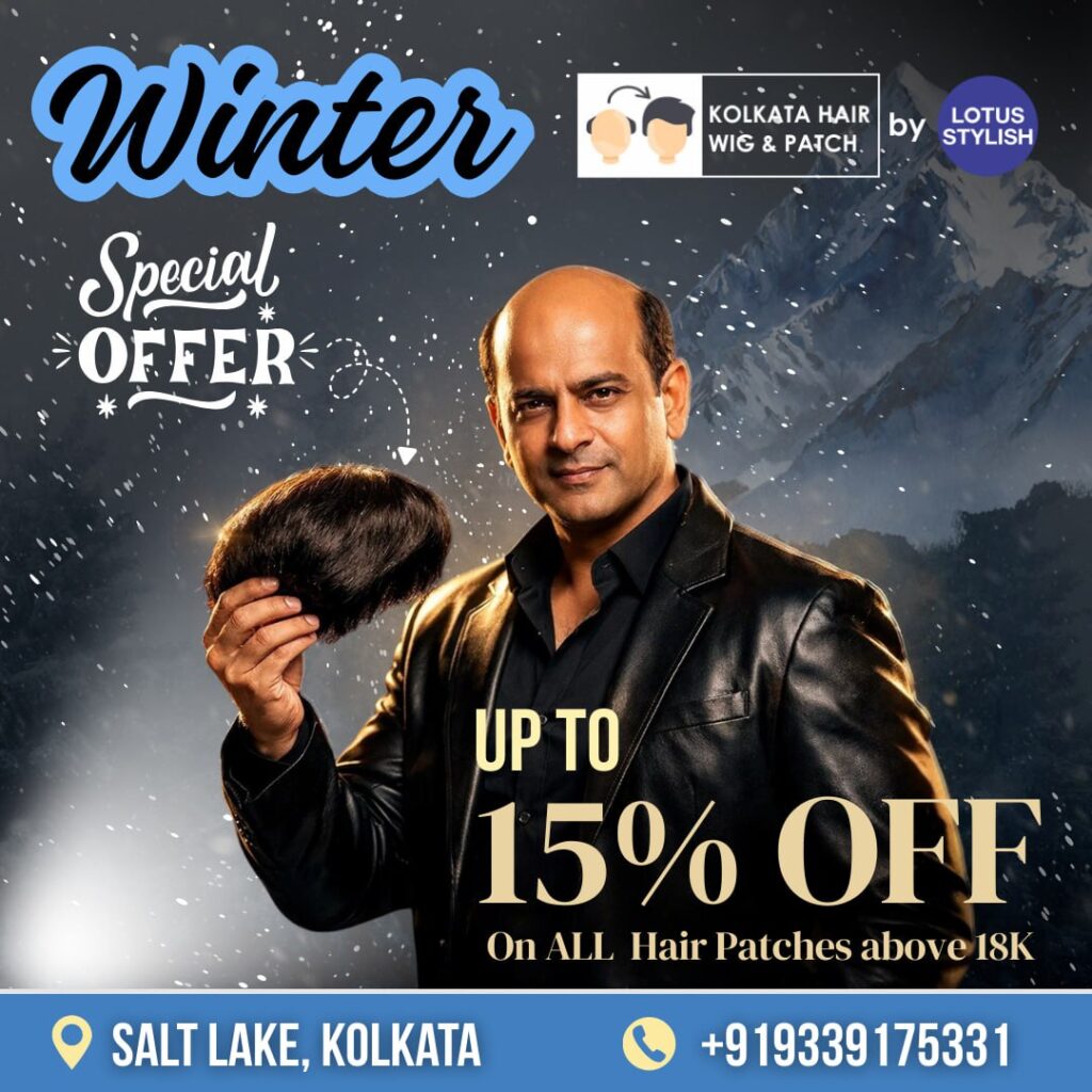 Winter Season offer of 15 % off on hair wigs for men in salt lake city kolkata