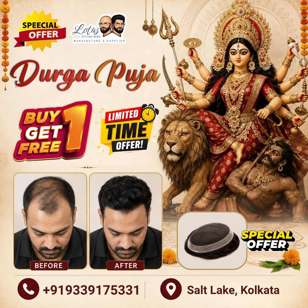 Durga Puja Special Buy 1 Get 1 Free Offer on hair wigs and hair patch in Salt Lake Kolkata