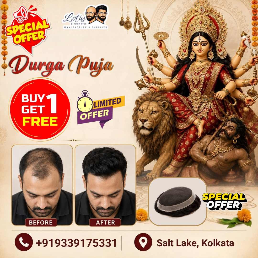 Durga Puja Special Buy 1 Get 1 Free Offer on hair wigs and hair patch in Salt Lake Kolkata