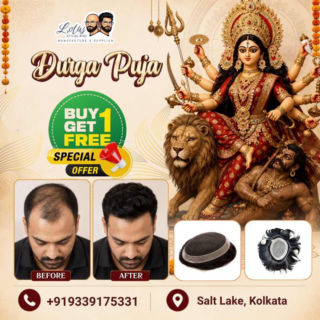 Durga Puja Special Buy 1 Get 1 Free Offer on hair wigs and hair patch in Salt Lake Kolkata